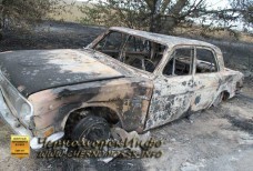 Сгоревшая Волга трасса Черноморское - Оленевка