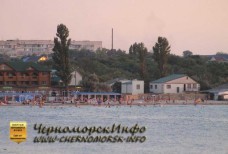Пляж Черноморское - вид с моря