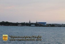Пляж Черноморское - вид с моря - пансионат "Динамикс"
