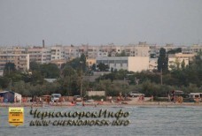 Пляж Черноморское - вид с моря