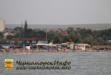 Пляж Черноморское - вид с моря улица Озерная - Сигнальная