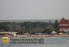 Пляж Черноморское - вид с моря улица Озерная - Сигнальная