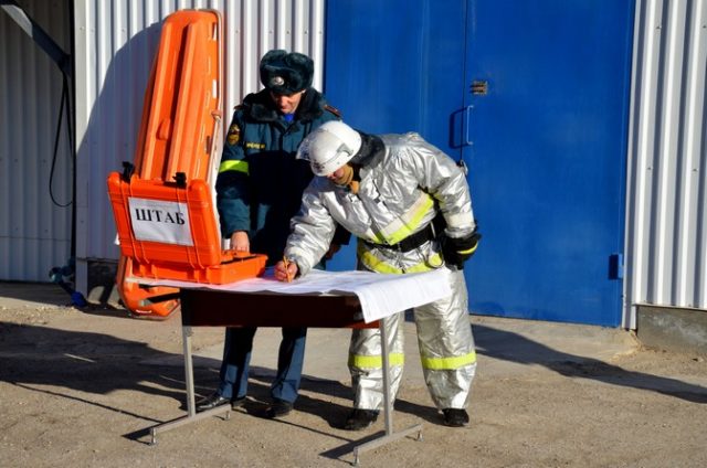 Завод продтоваров - прошли пожарно-тактические учения