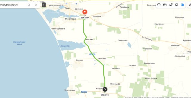 Автодорога Николаевка Саки или Саки Орловка